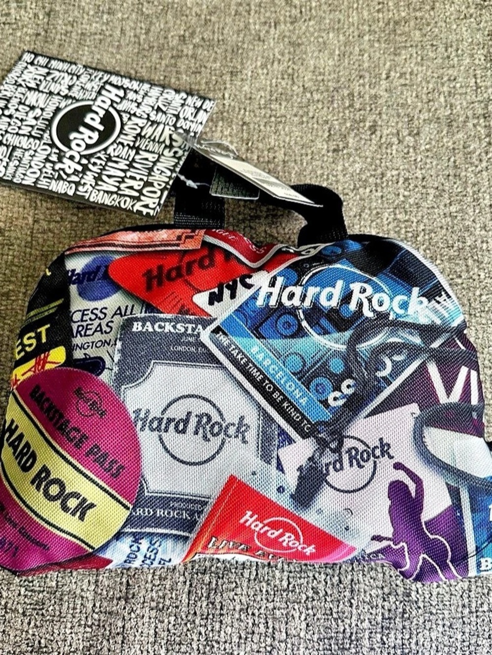 Hard Rock Packable Backstage Pass Backpack Multicolor Travel Bag NWT